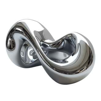 an organic, metallic metal shape