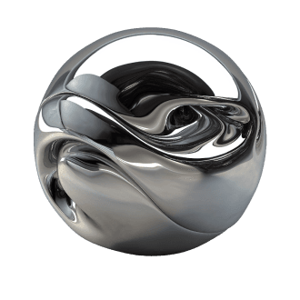 an organic, metallic metal shape