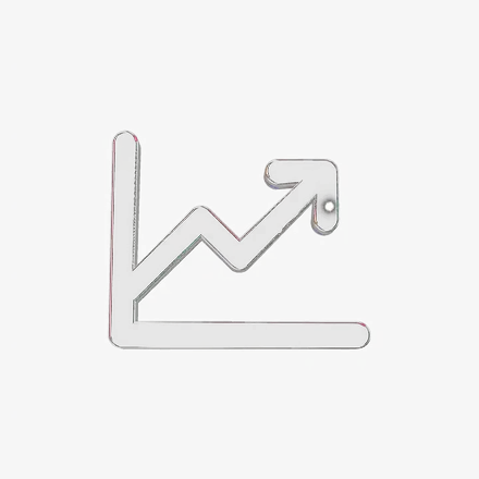 glass rising chart icon